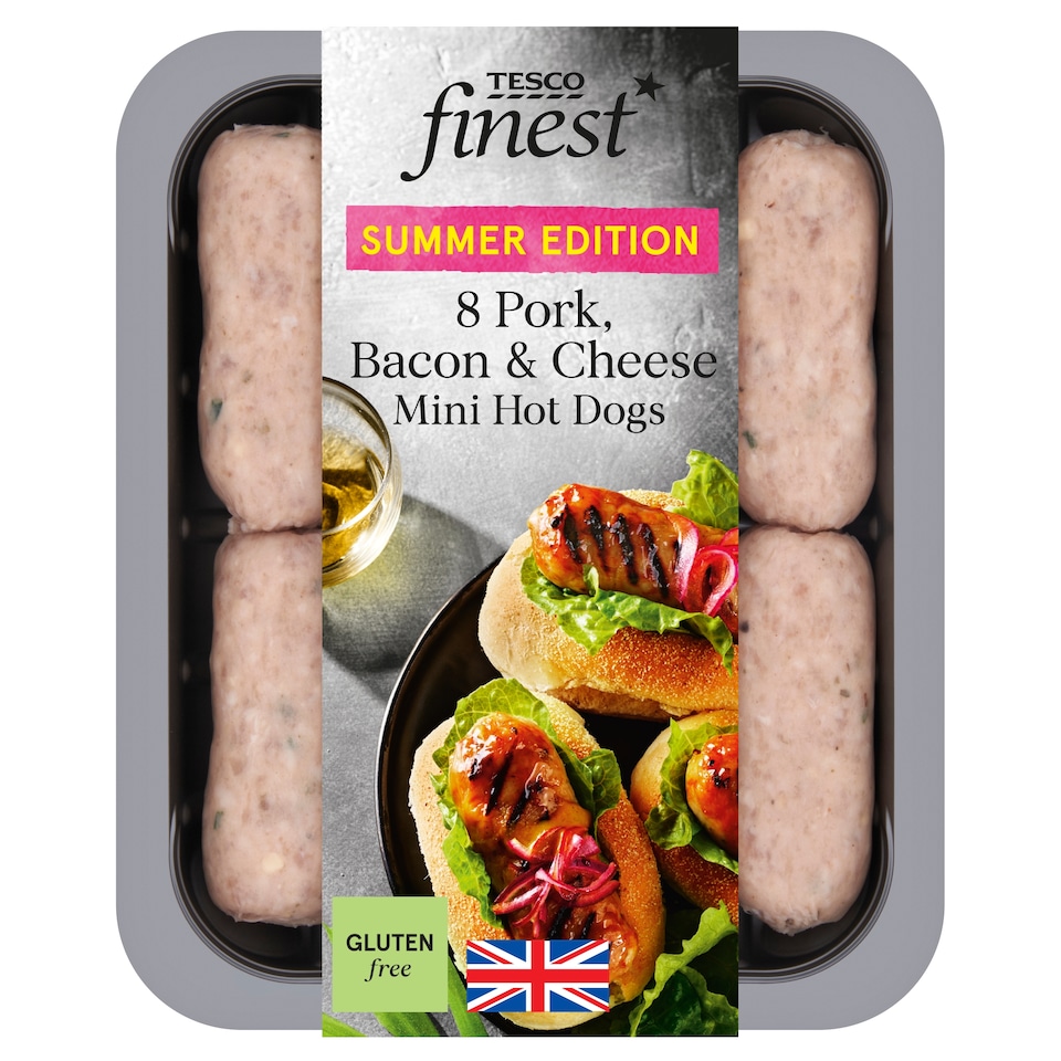 Tesco Finest 8 Pork, Bacon & Cheese Mini Hot Dogs 360g