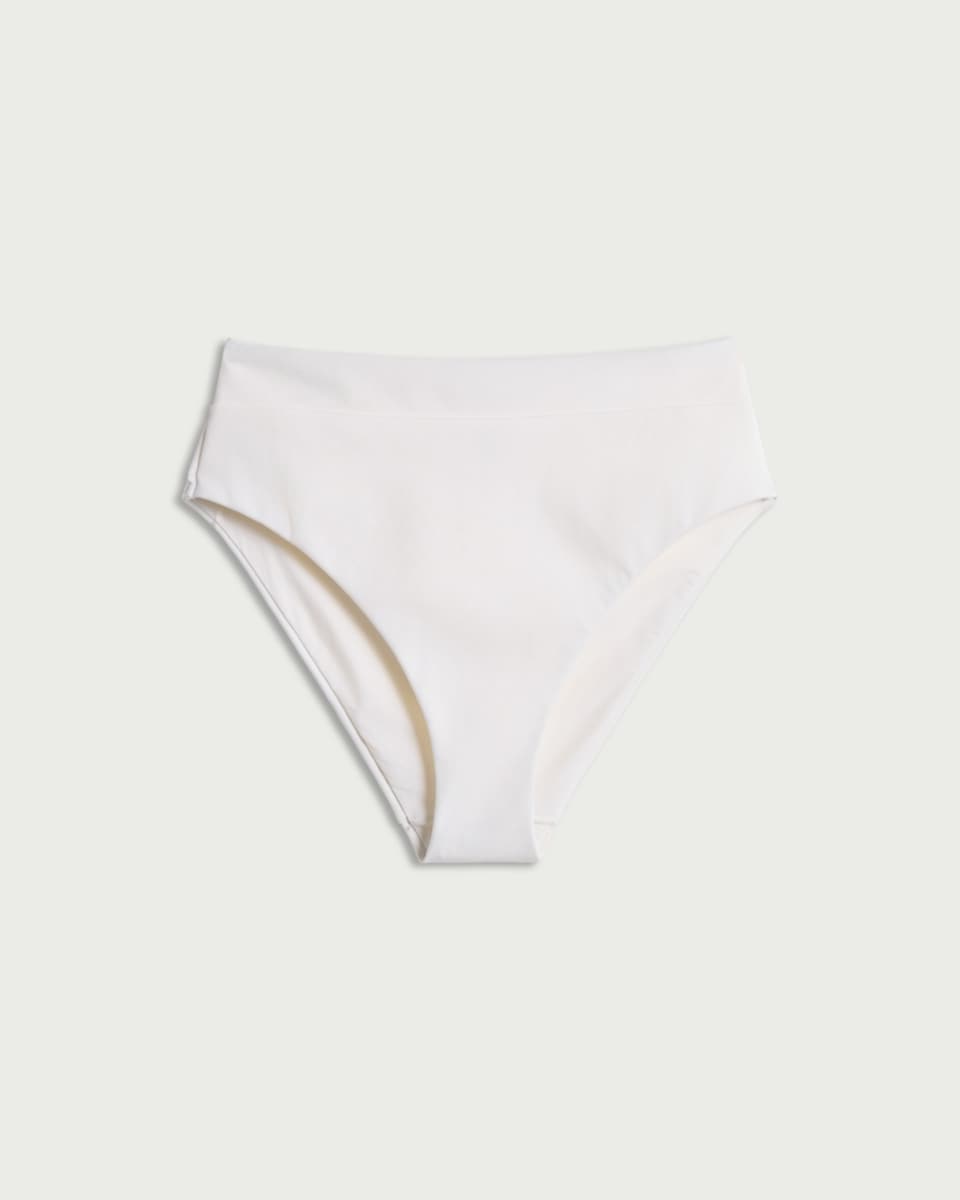 image 1 of F&F High Waisted Bikini Bottoms in Cream