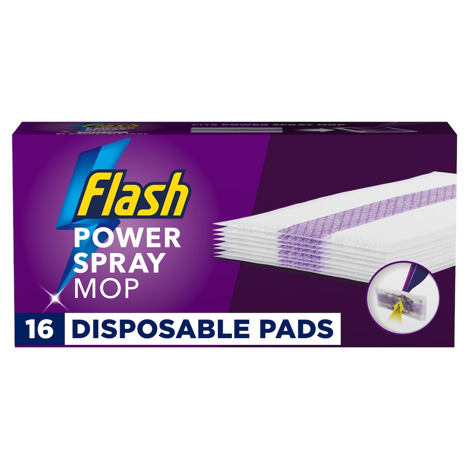 image 1 of FLASH POWER SPRAY MOP REFILL PADS 16 PACK