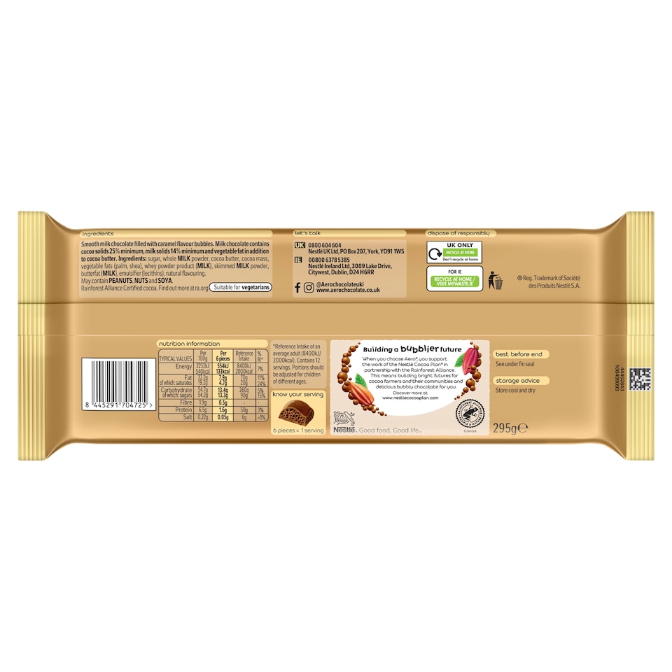 image 1 of Aero Caramel Chocolate Giant Gifting Bar 295g