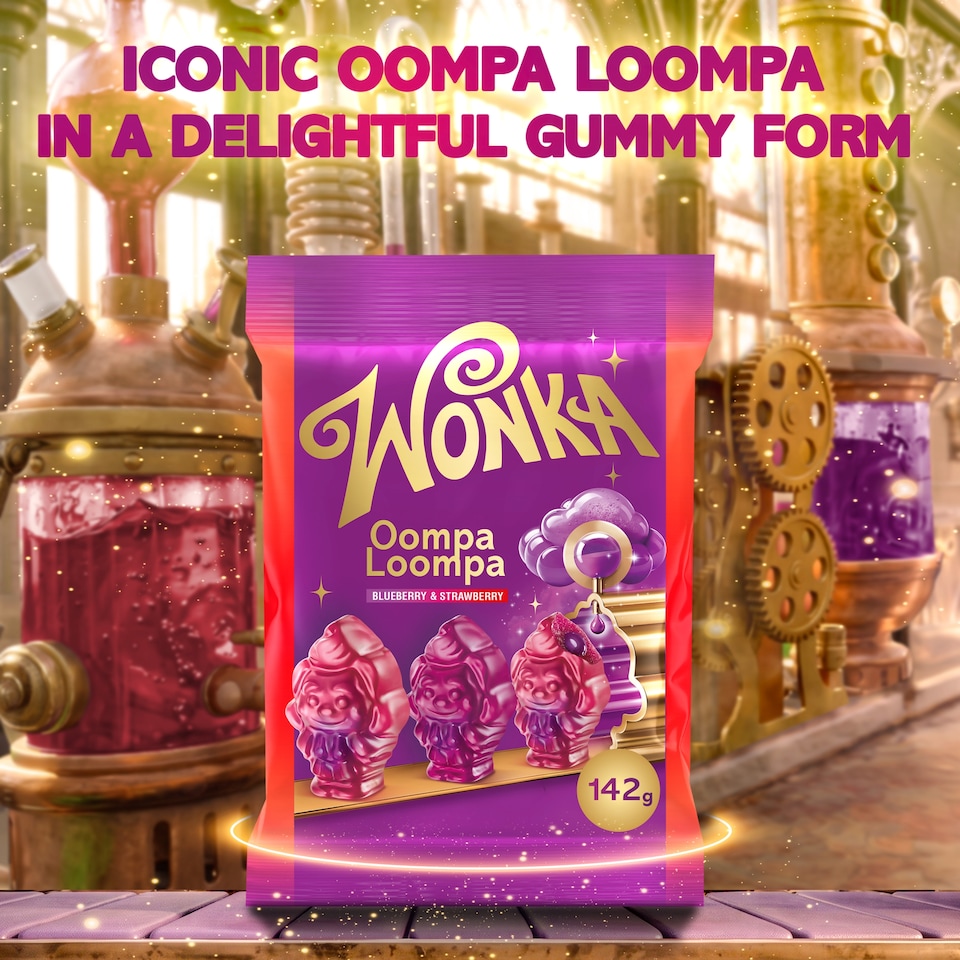image 1 of Wonka Oompa Loompa Gummies Blueberry & Strawberry 142g