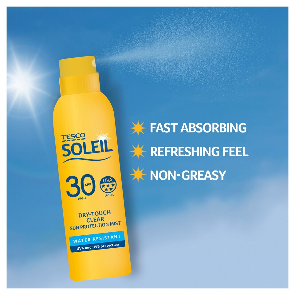 image 1 of Tesco Soleil Dry Touch Sun Protection Mist Spf30 200Ml