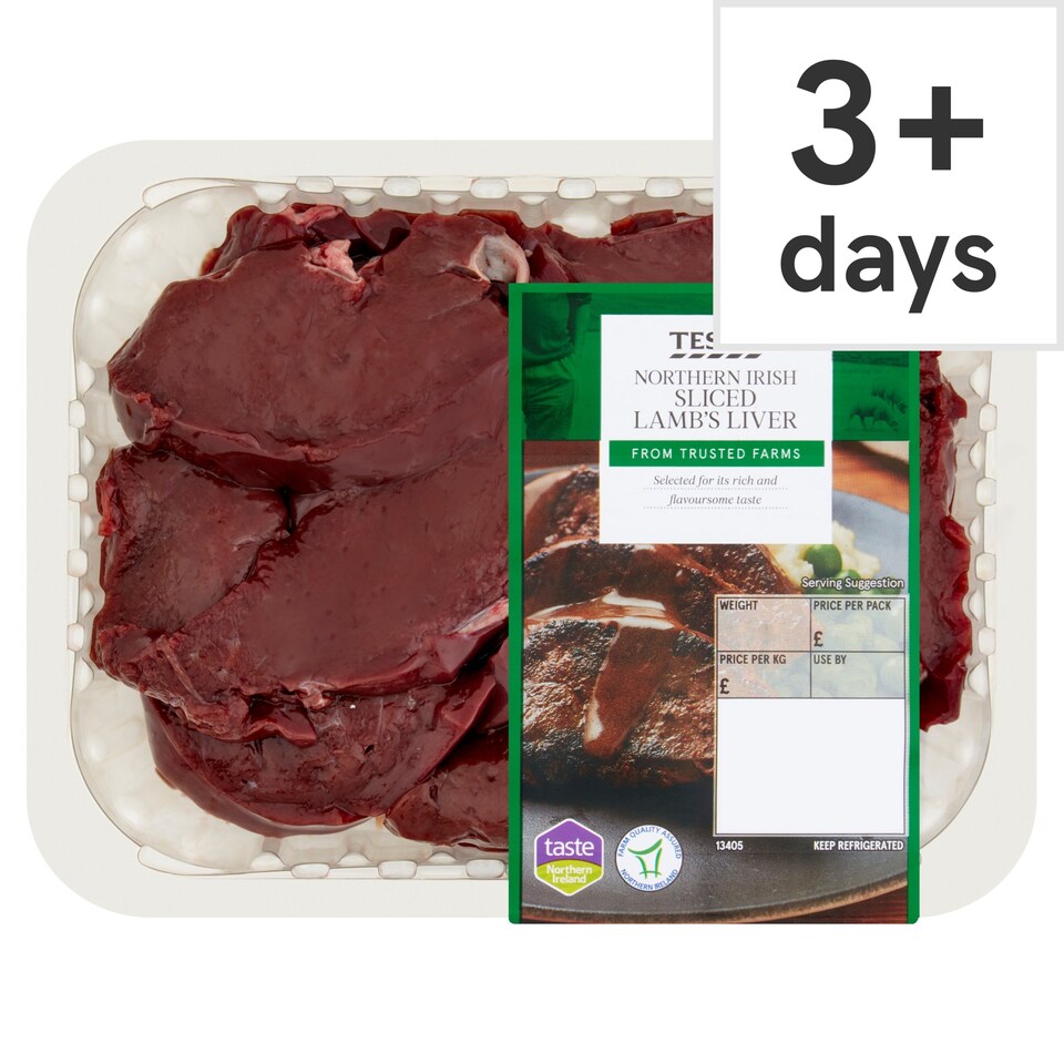 Tesco Northern Irish Sliced Lambs Liver 193G 511G Tesco Groceries