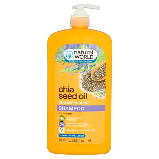 overvåge direktør Reservere Natural World Chia Seed Oil Shampoo 1000Ml - Tesco Groceries