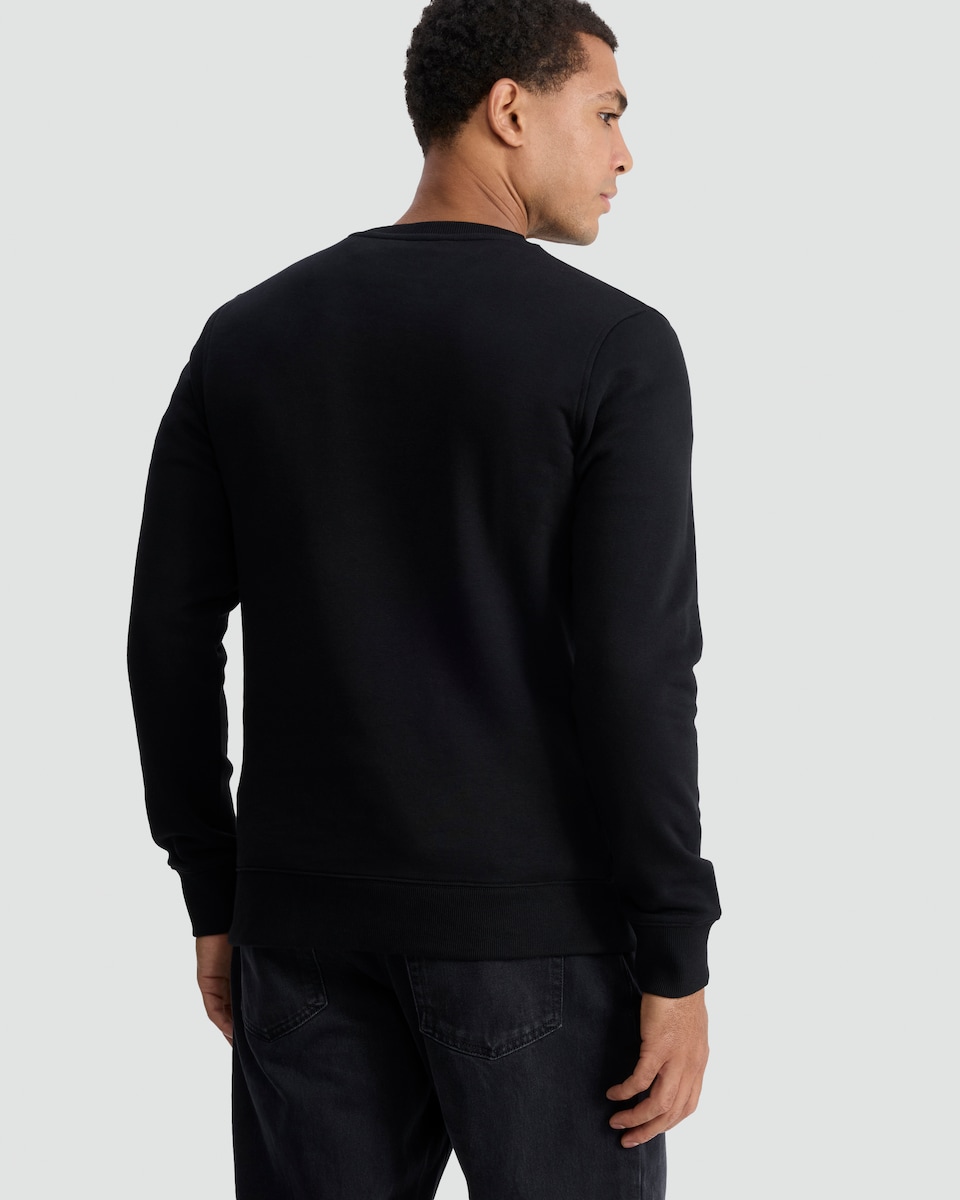 image 1 of F&F Cotton Rich Spooky Crew Skeleton Print Sweatshirt in Black