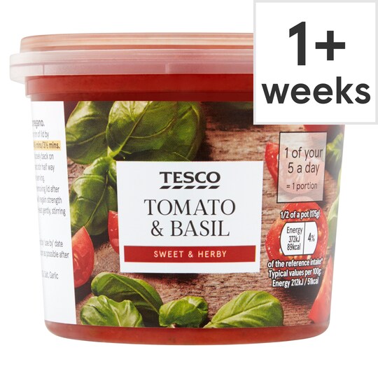 Tesco Tomato & Basil Sauce 350G Tesco Groceries