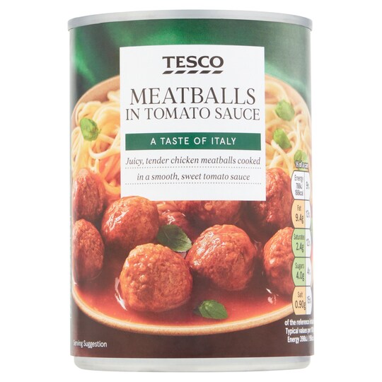 Tesco Meatballs In Tomato Sauce 395G Tesco Groceries