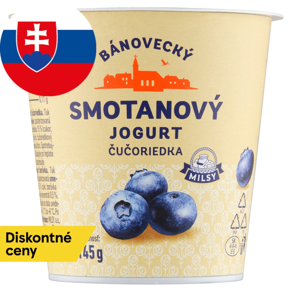 Milsy Bánovecký smotanový jogurt čučoriedka 145 g