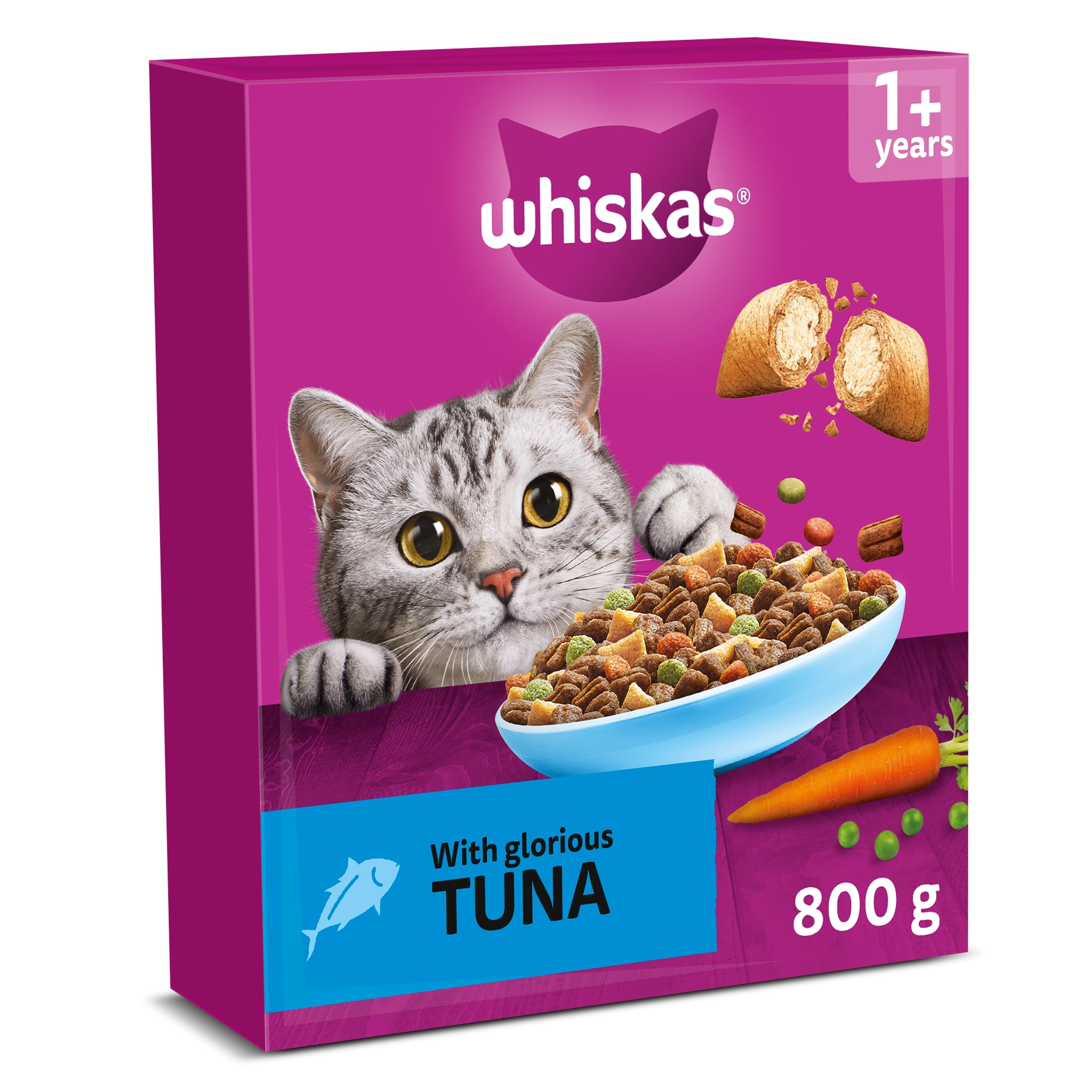 Whiskas 1+ Adult Dry Cat Food Biscuits Tuna 800g