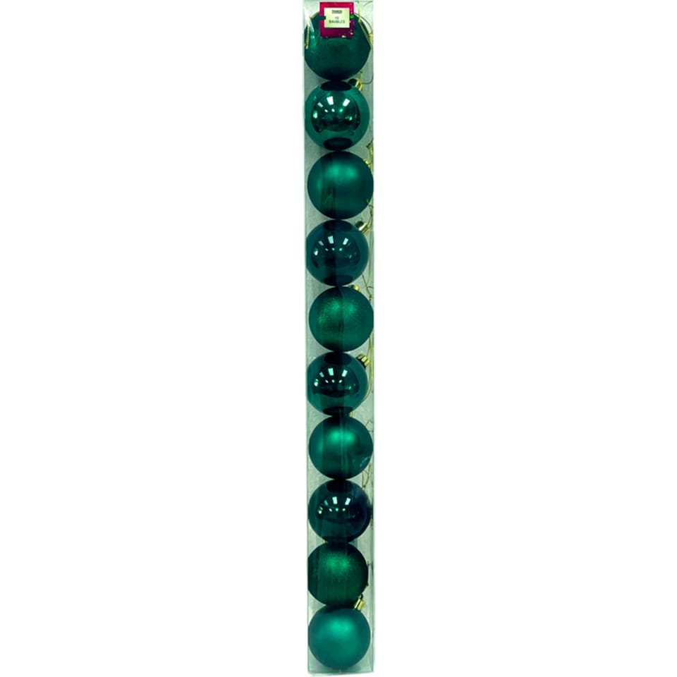 Tesco Teal Baubles 60 mm 10 pcs