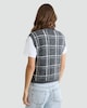 image 3 of F&F Knitted Check Print Button Up Vest with Wool in Grey
