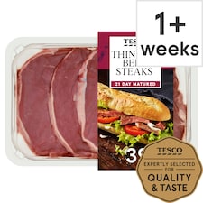 Tesco Thin Cut Beef Steaks 395G