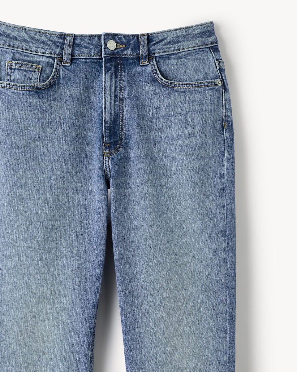 image 1 of F&F Mid Rise Bootcut Jeans in Blue