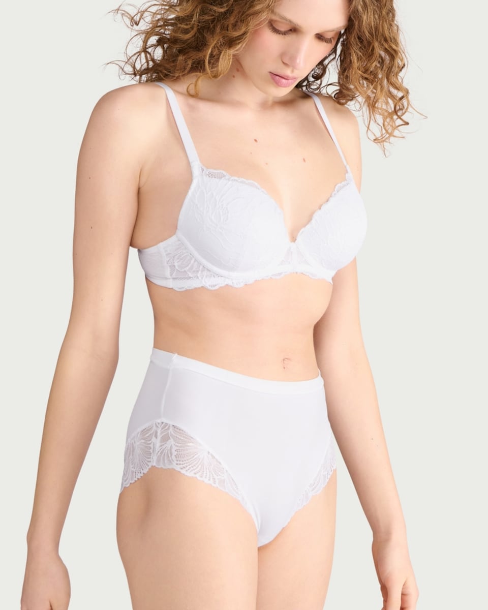 image 1 of F&F 3-Pack Lace Trim Full Brief Knickers in Multi