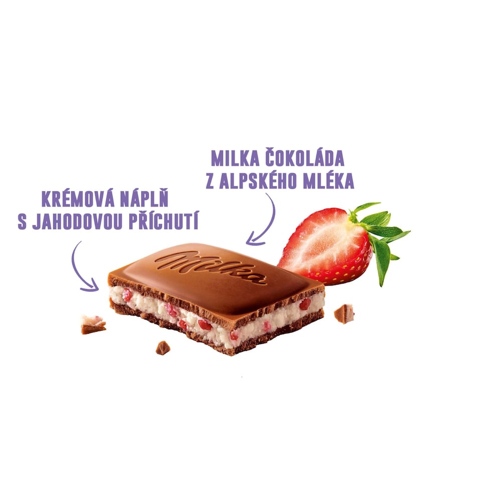 image 1 of Milka Strawberry 100 g