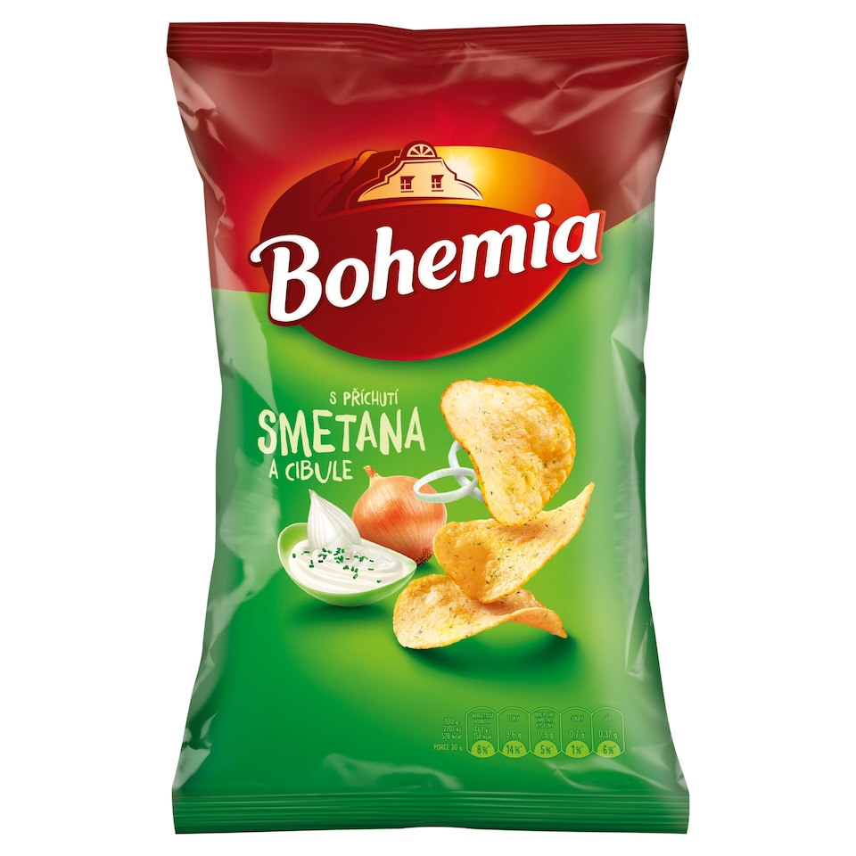 Bohemia Chips s příchutí smetana a cibule 130g
