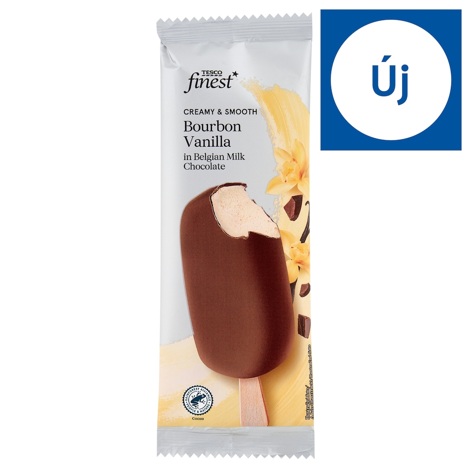 Tesco Finest vaníliás tejjégkrém tejcsokoládéval bevonva 120 ml
