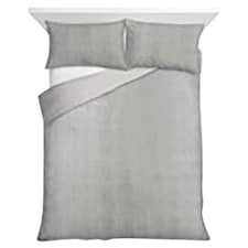 F&F Home Bedding Arctic Grey Faux Fur Duvet Set King