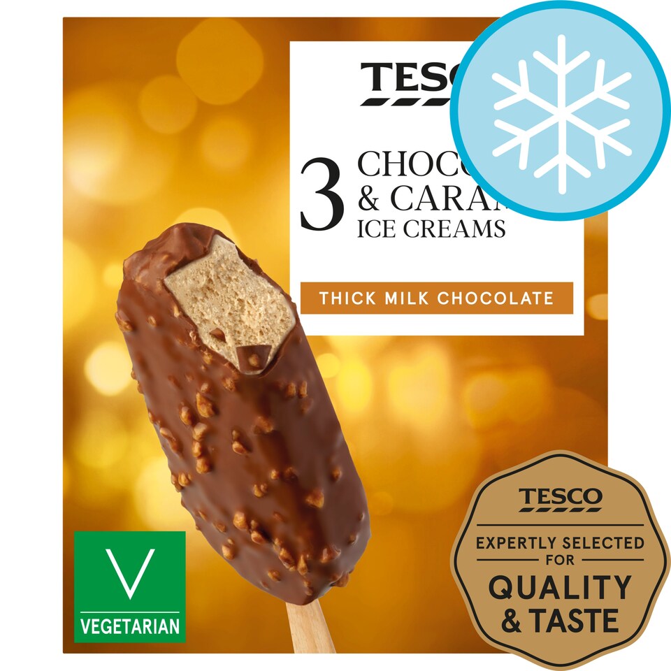 Tesco Chocolate & Caramel Ice Creams 3X110ml Tesco Groceries