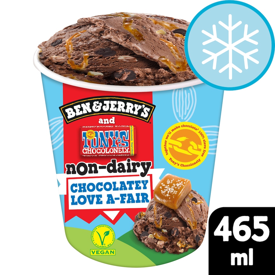 image 1 of Ben & Jerry's Non Dairy Tony's Chocolonely Chocolate Love A Fair Ice Cream Tub 465ml