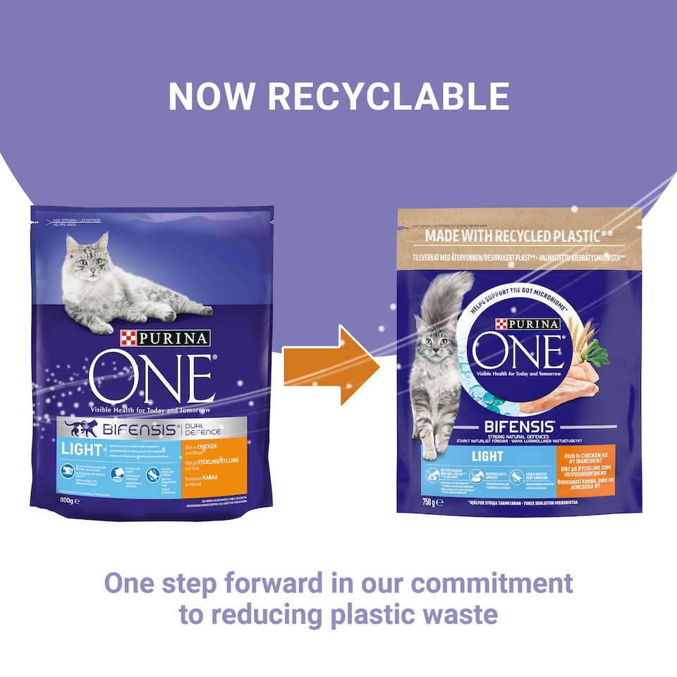 image 1 of Purina One Light Dry Cat Food Chicken 750G