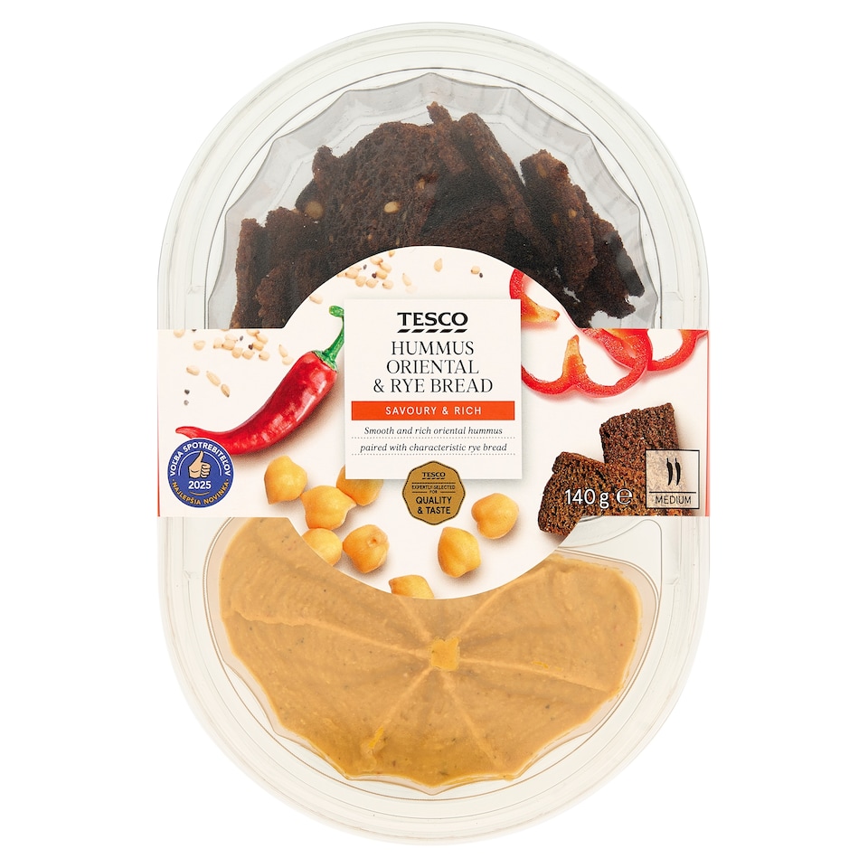 Tesco Hummus Oriental & Rye Bread 140g