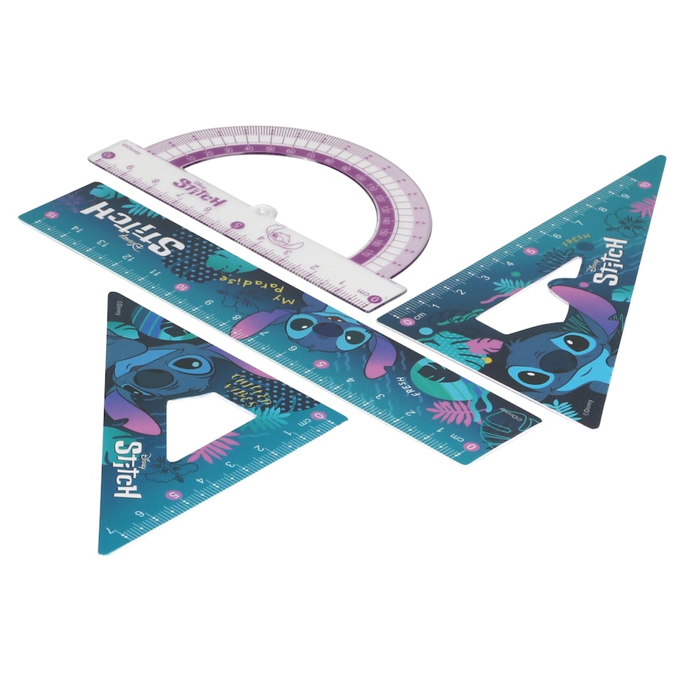 image 1 of Disney Stitch Blue Geometry Set 4 pcs