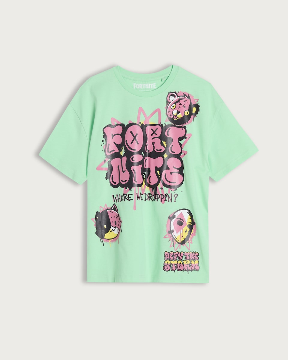 Fortnite Pure Cotton Graphic T-Shirt in Green
