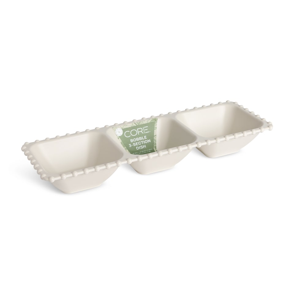 image 1 of Core Kitchen Cream Plastic Bobble 3 Section Dish