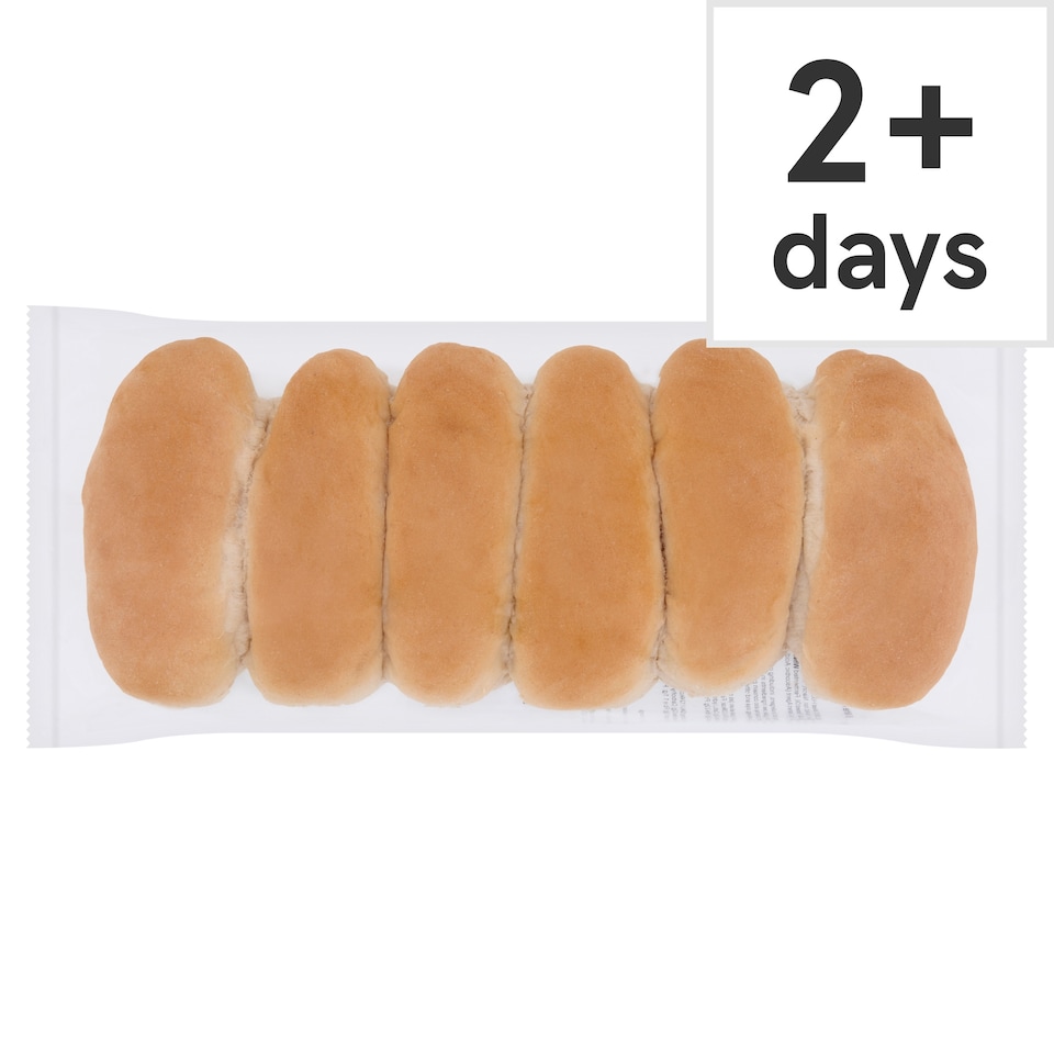 Tesco White Finger Rolls 6 Pack