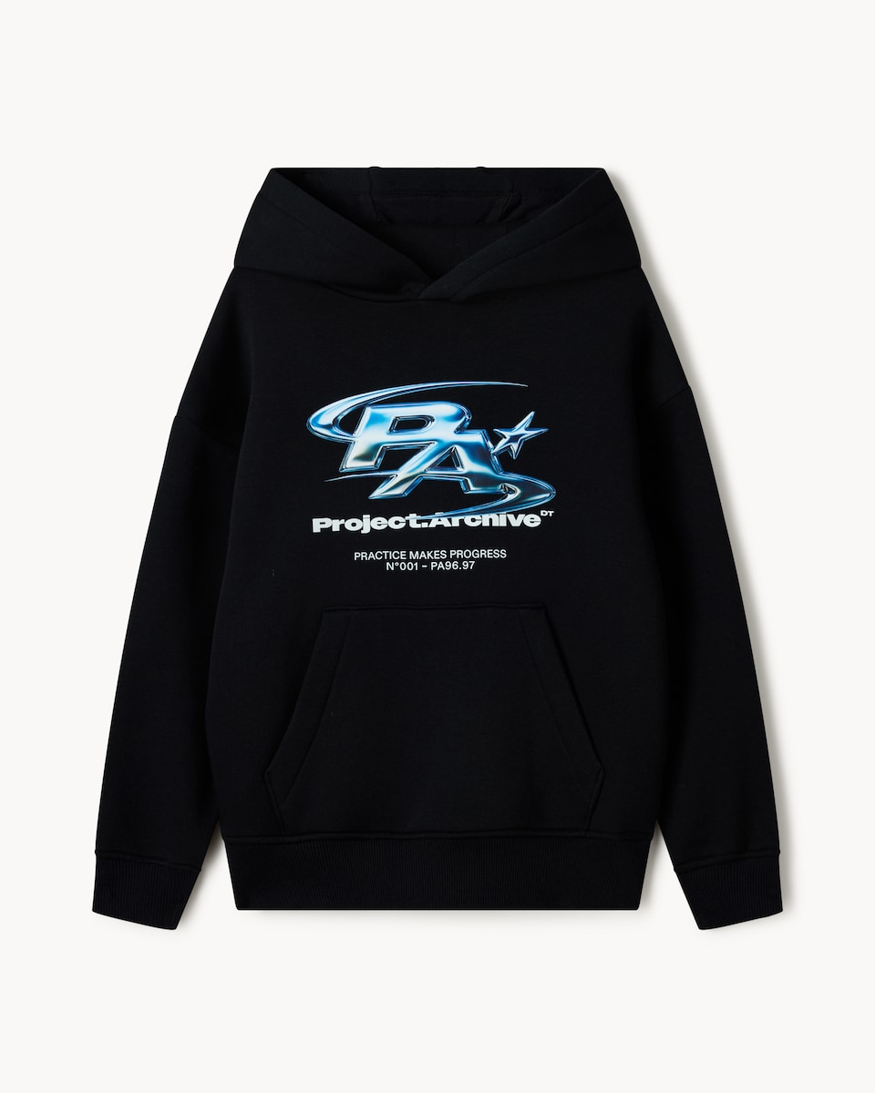 image 1 of F&F Boys Cotton Rich Slogan Hoodie in Black