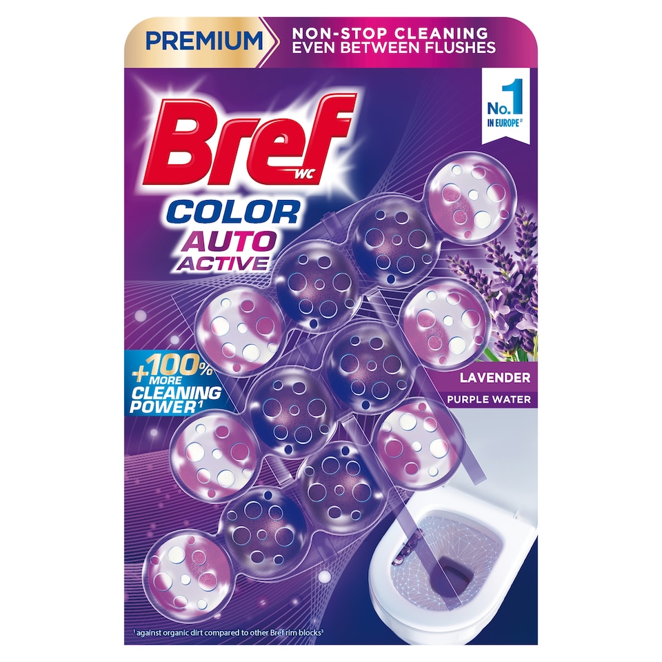 Bref Color Auto Active Lavender WC-frissítő 3 x 50 g  1. kép