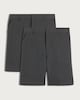 image 4 of F&F School Boys 2-Pack Regular Fit Shorts in Grey