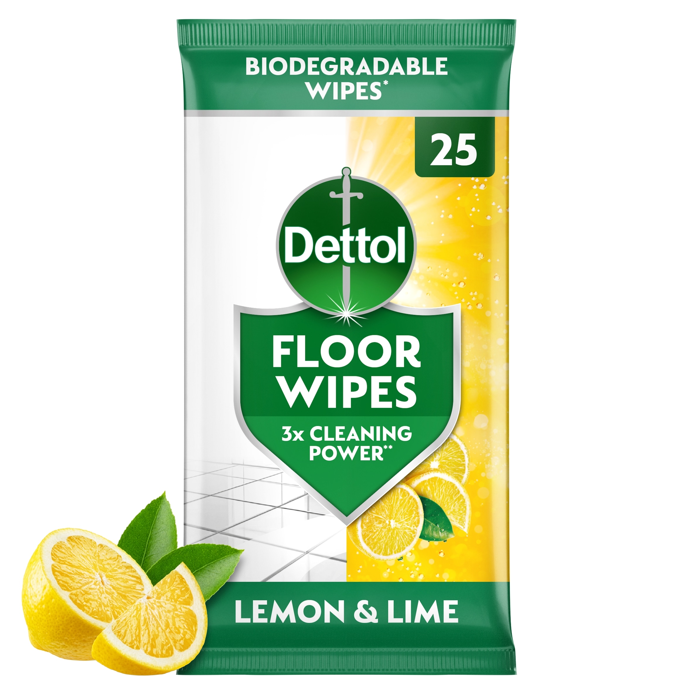 Dettol Antibacterial Extra Large Floor Wipes 25 Pack