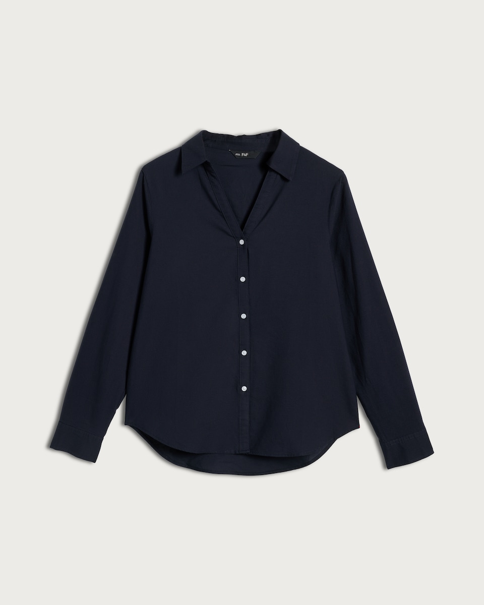 image 1 of F&F Pure Cotton Stripe Print Slim Fit Shirt in Navy