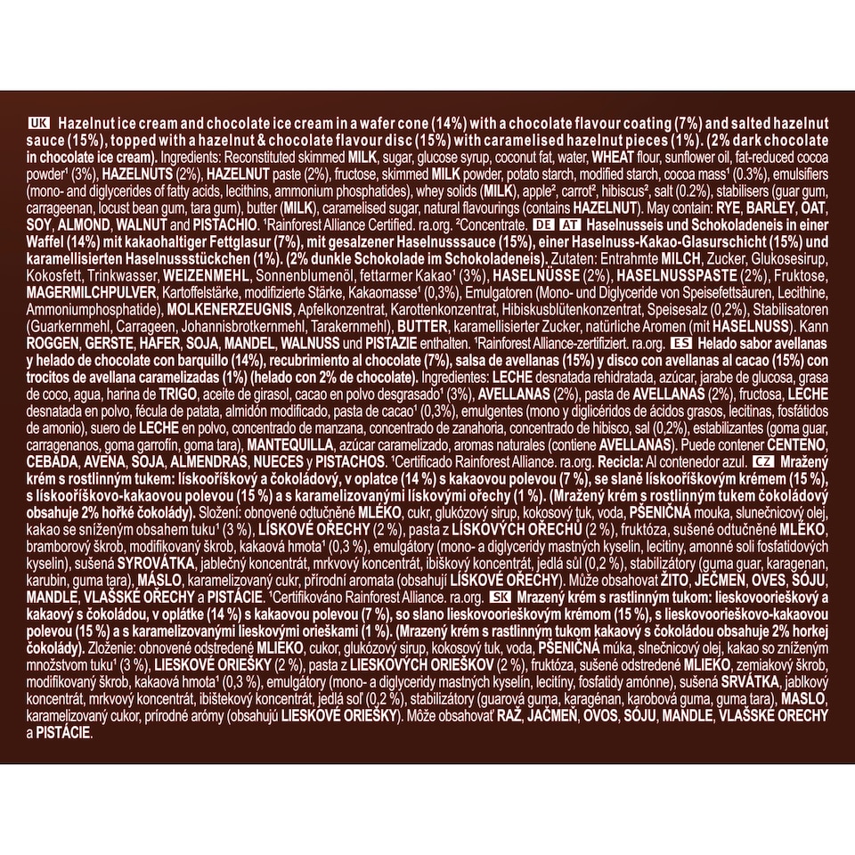 image 1 of Cornetto MAX Hazelnut & Chocolate 4 x 90 ml