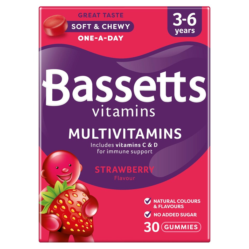 image 1 of Bassetts 3-6 Multivitamin Strawberry Soft & Chewies