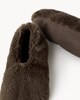 image 3 of F&F Faux Fur Slipper Socks in Brown