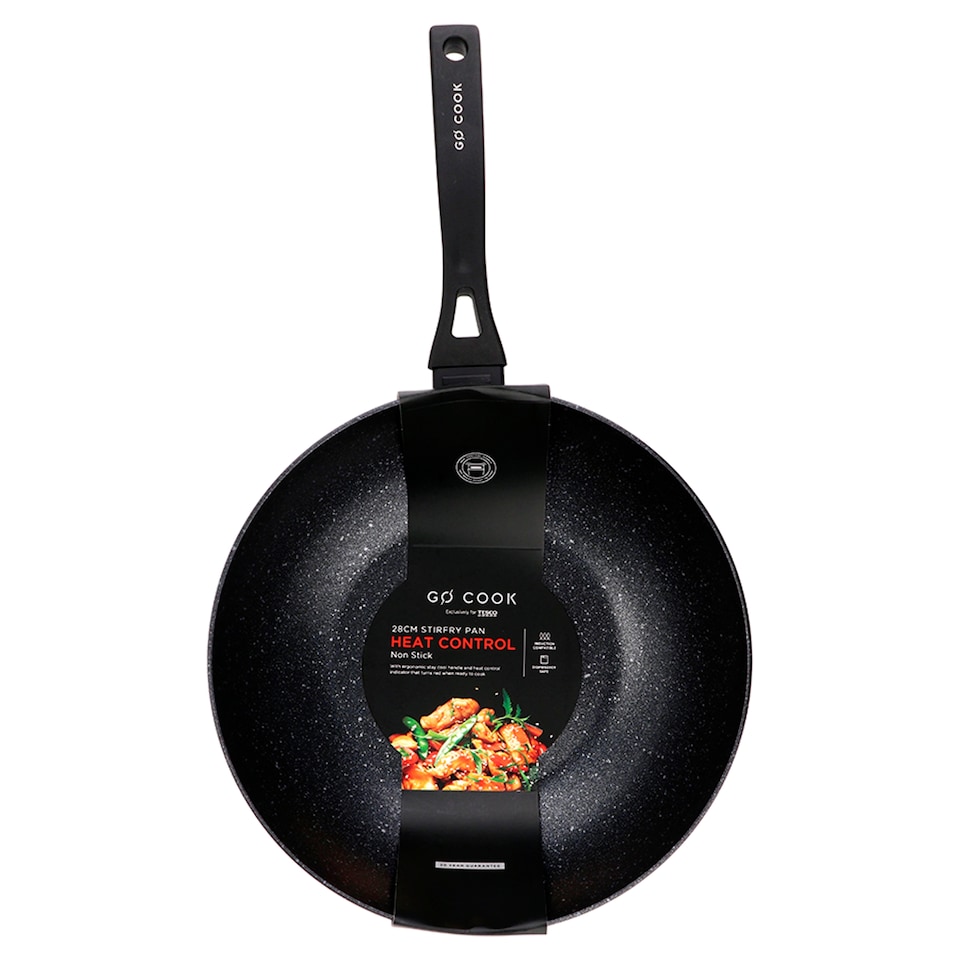 image 1 of Go Cook Heat Control Stirfry Pan 28cm