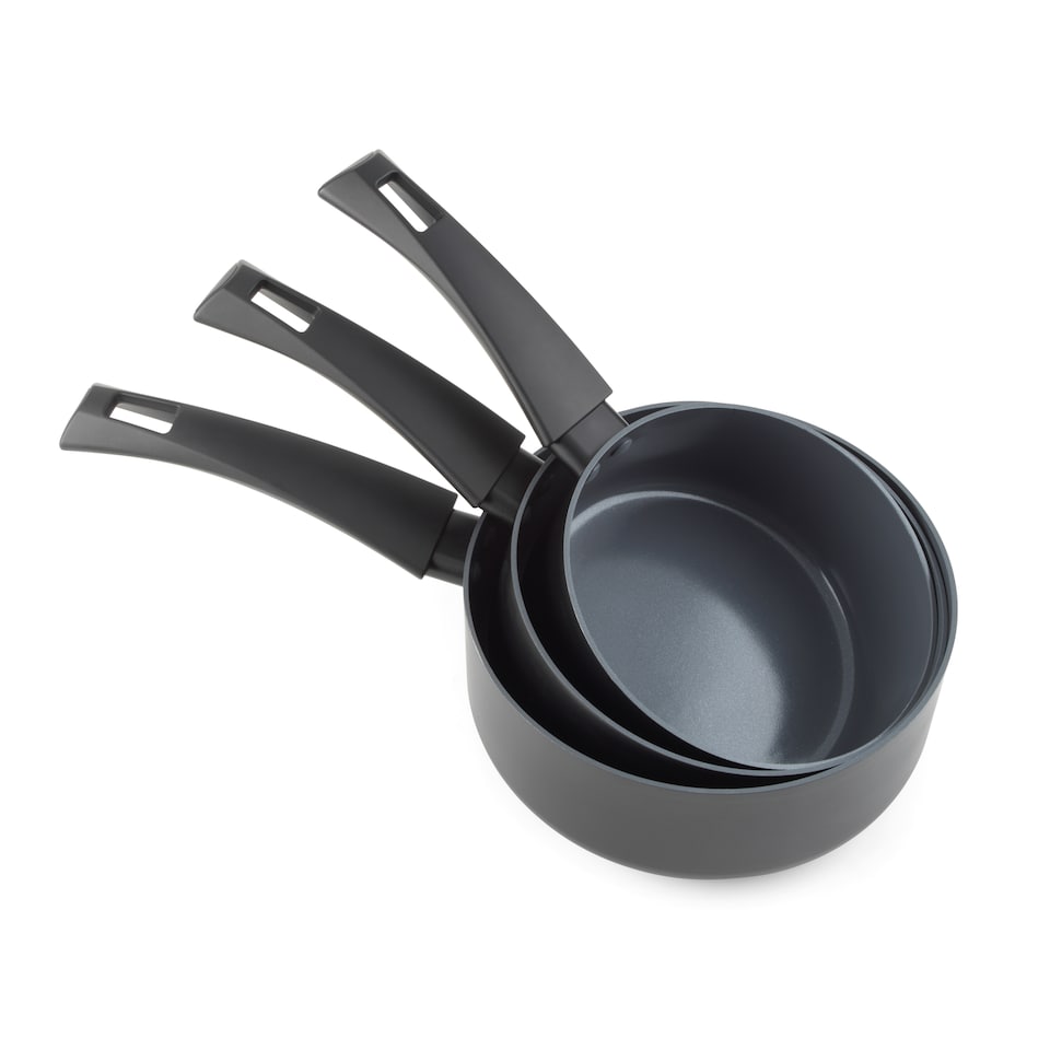 image 1 of Russell Hobbs Ceramic Saucepan Set 3pc
