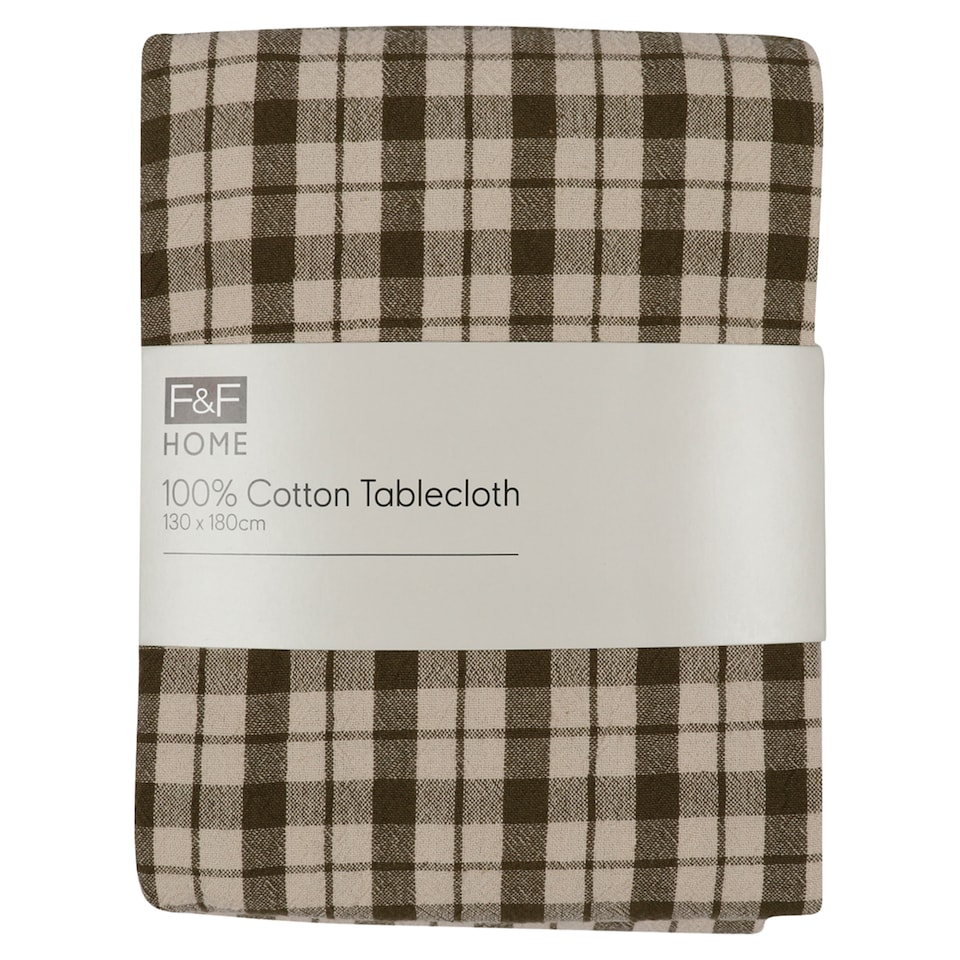 F&F Home Gingham Green Table Cover