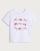 image 4 of F&F Girls Cotton Rich Lip Print T-Shirt in White