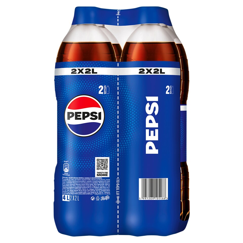 Pepsi colaízű szénsavas üdítőital cukorral és édesítőszerekkel 2 x 2 l