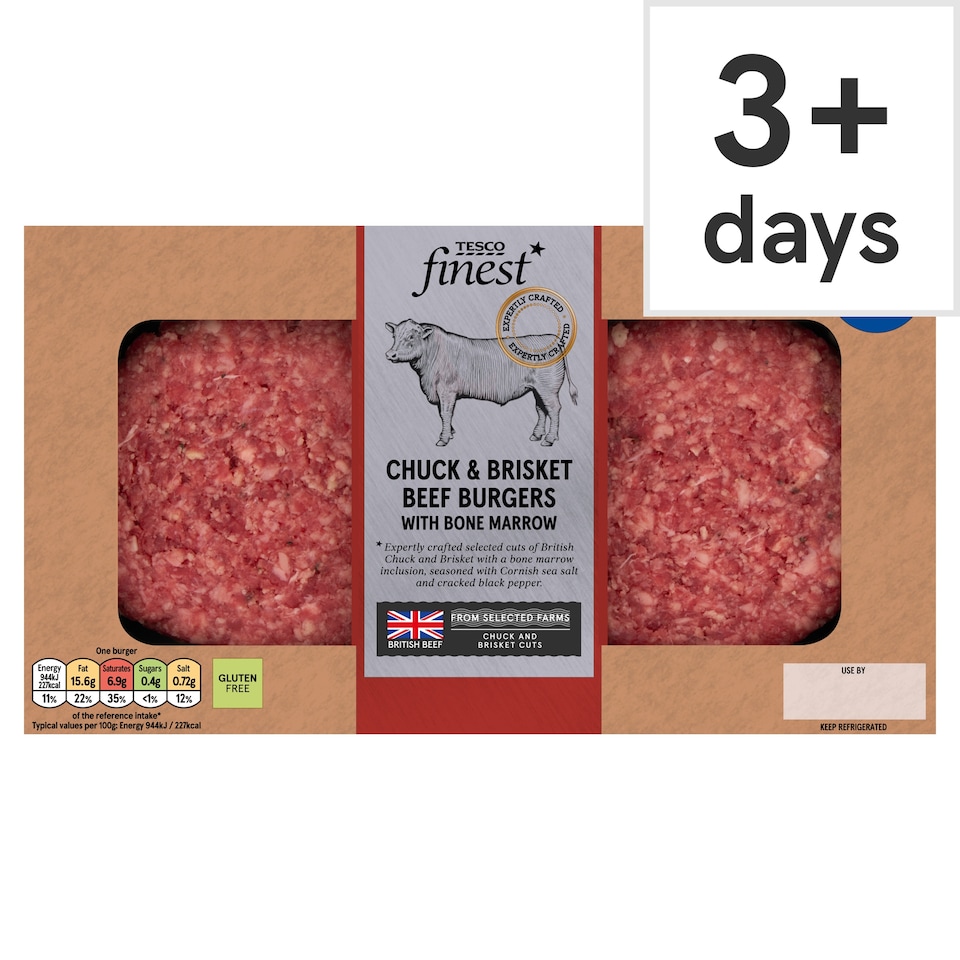 Tesco Finest Chuck & Brisket Beef Burger 340g