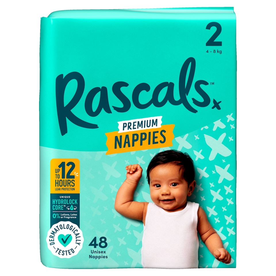 image 1 of Rascals Premium Nappies Size 2 48 Pack