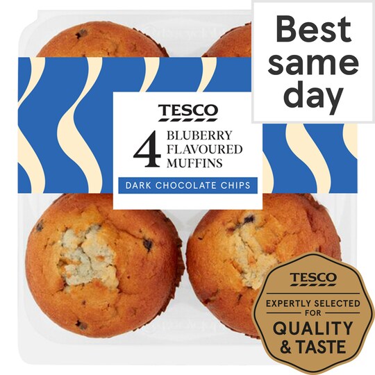 Blueberry Muffins 4 Pack Tesco Groceries