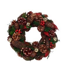 Bayswood Traditional Wooden Wreath Christmas Decoration