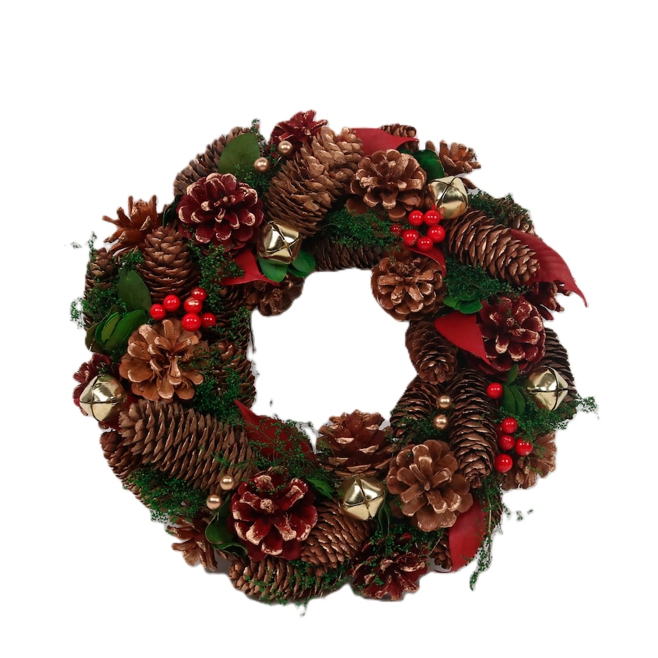 Bayswood Traditional Wooden Wreath Christmas Decoration