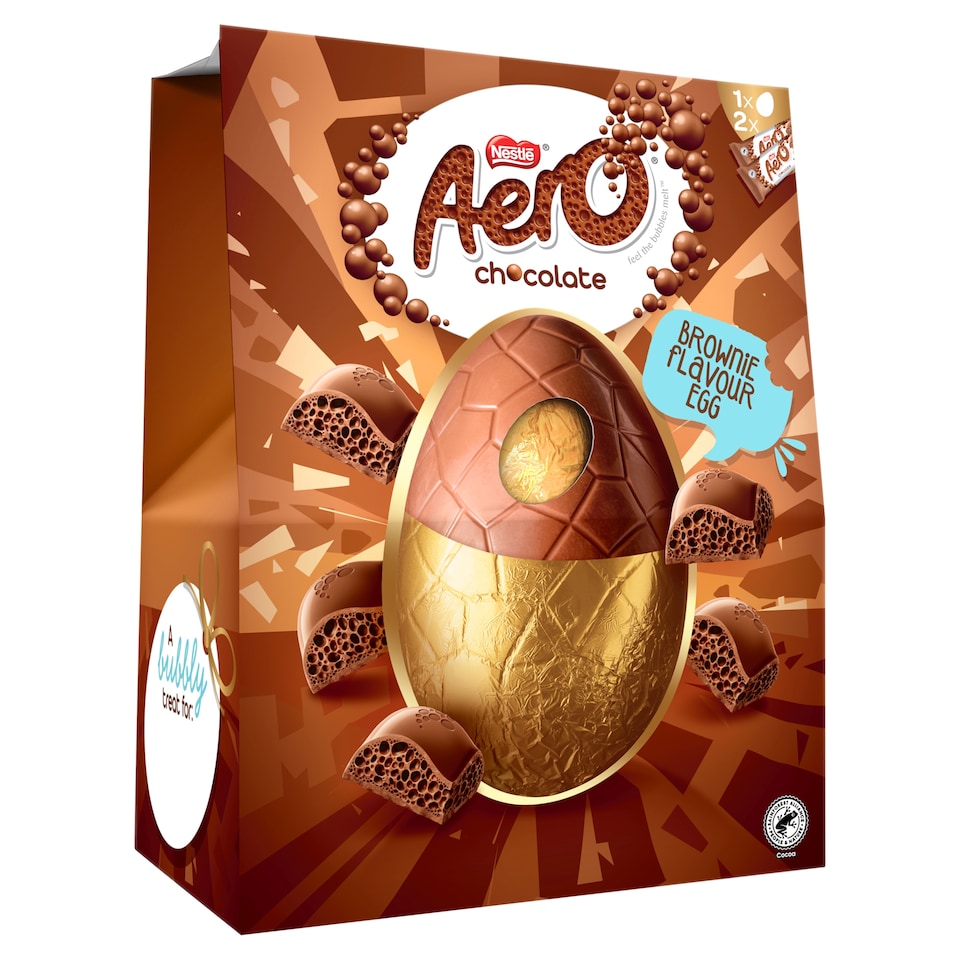 image 1 of Aero Brownie Flavour Milk Chocolate Egg with 2 Bars 222g