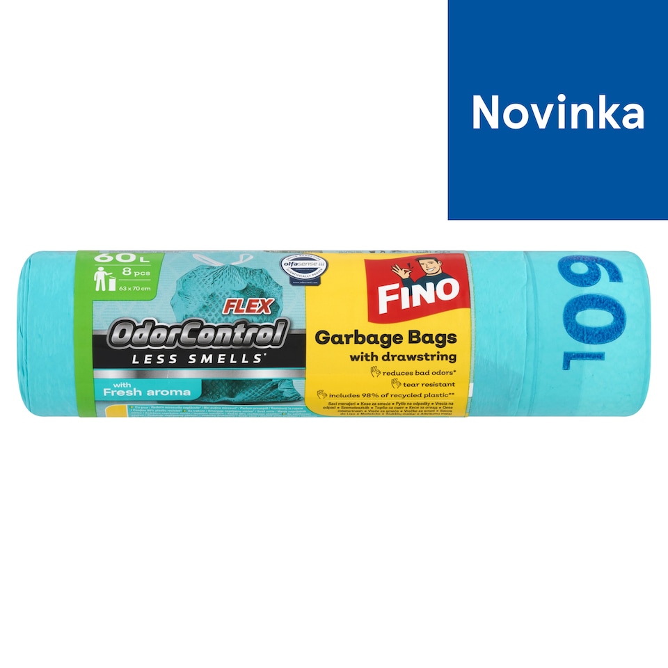 image 1 of Fino OdorControl Garbage Bags with Drawstring 60 L 8 pcs